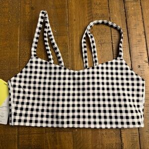 All in Motion S NWT Black and White Gingham Lightweight Sports Bra